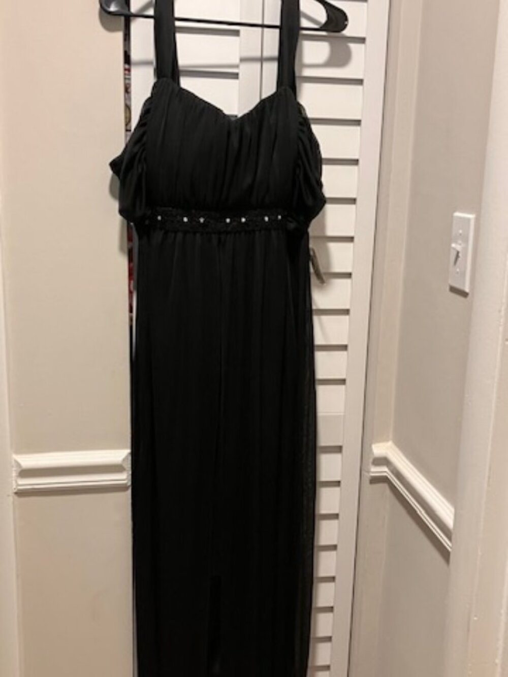 Connected Apparel Black Embellished Waist Maxi Dress Size 22W New With Tag